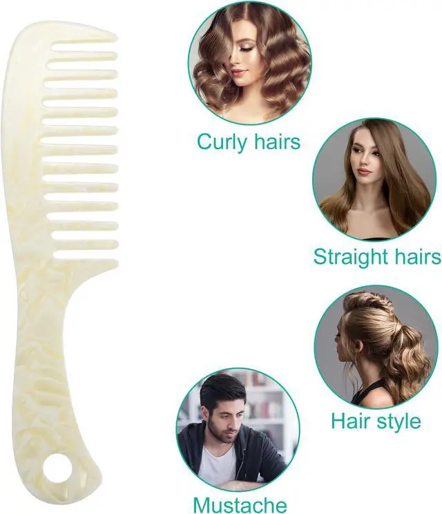 Alt view image 7 of 7 - 1 Pcs Hair Comb Wide Tooth, Anti-Static, for Thick, Curly Hair, Hair Supplies, Detangling Comb, for Wet and Dry Beige