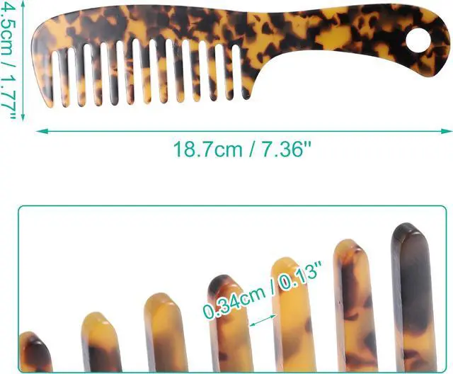 Alt view image 4 of 7 - 1 Pcs Hair Comb Wide Tooth, Anti-Static, for Thick, Curly Hair, Hair Supplies, Detangling Comb, for Wet and Dry Leopard Print Pattern Multicolor