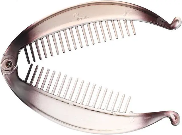 Alt view image 5 of 7 - 4 Pcs Interlocking Ponytail Banana Clip, Hair Accessories, Pink Black Brown