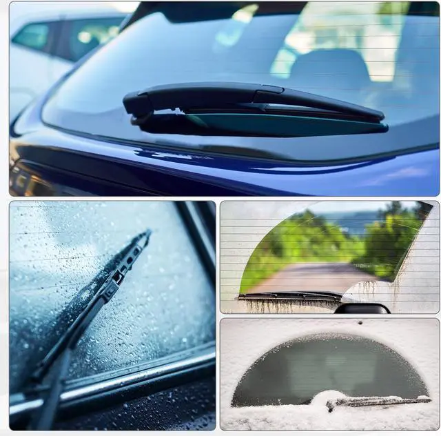 Alt view image 2 of 7 - Rear Windshield Wiper Blade Arm Assembly Fit for Pontiac Vibe - Pack of 2 Black