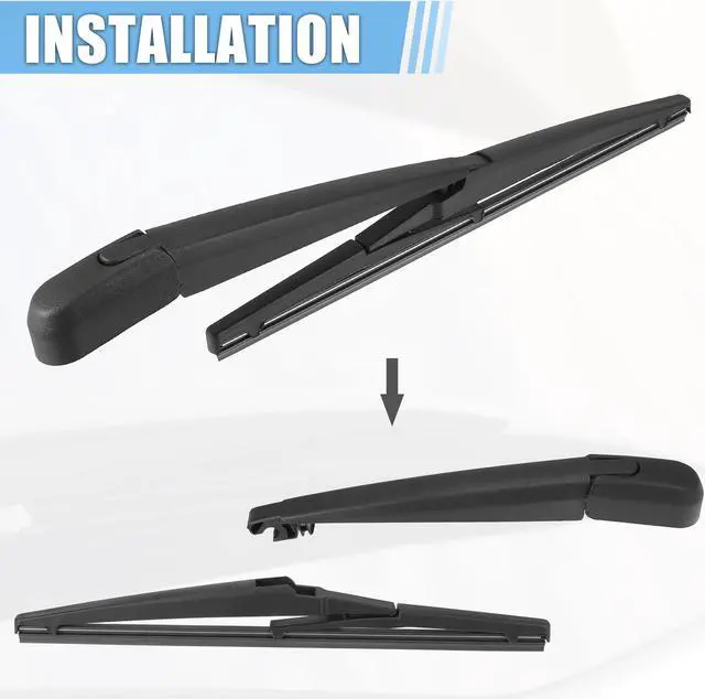 Alt view image 5 of 7 - Rear Windshield Wiper Blade Arm Assembly Fit for Pontiac Vibe - Pack of 2 Black