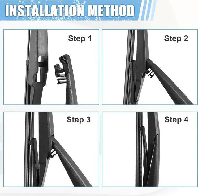 Alt view image 4 of 7 - Rear Windshield Wiper Blade Arm Assembly Fit for Pontiac Vibe - Pack of 2 Black