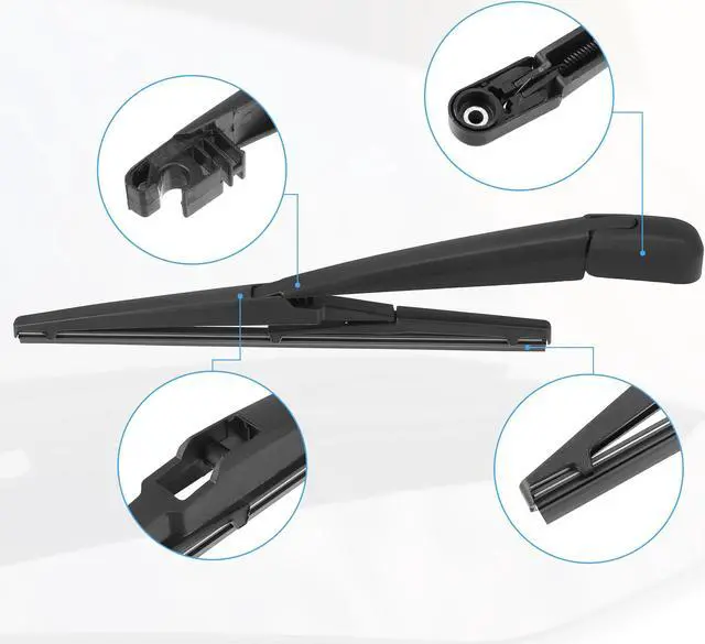 Alt view image 6 of 7 - Rear Windshield Wiper Blade Arm Assembly Fit for Pontiac Vibe - Pack of 2 Black