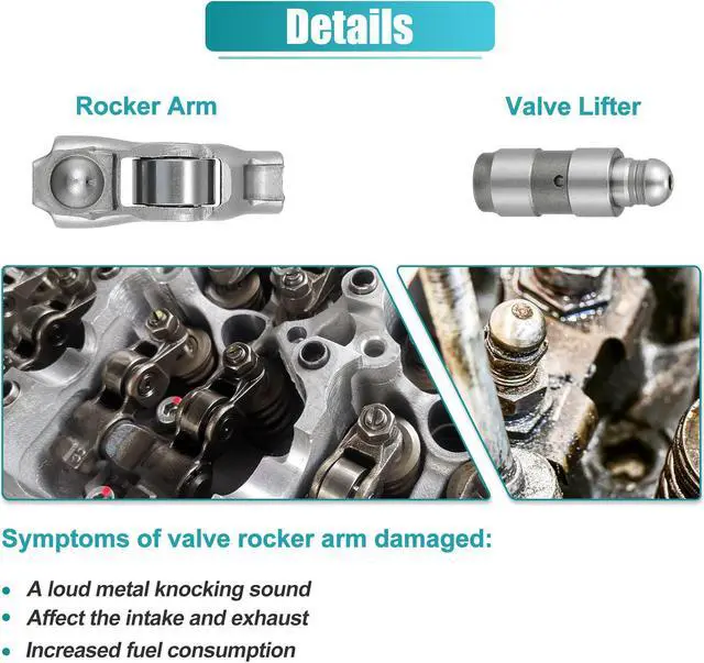 Alt view image 4 of 7 - Rocker Arm and Valve Lifter Kit 12 Pcs 3.6L Engine for ChrysIer 200 300 for Dodge Challenger Charger Durango for Ram 1500 for Jeep Wrangler Cherokee Compass 5184296AH 5184332AA
