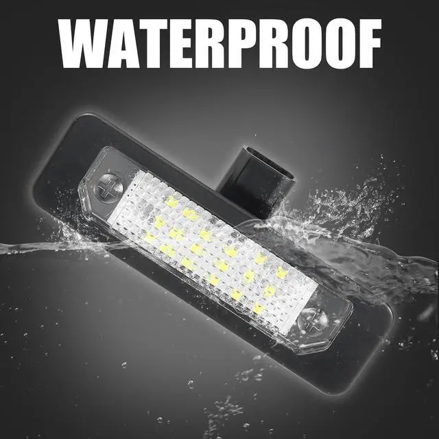 Alt view image 6 of 7 - LED License Plate Light Tag Lamp Assembly for Ford for Mustang Focus Fusion for Mercury Sable for Lincoln MKS Full LED Rear Number License Plate Lamp White Light  8T5Z13550A 2pcs
