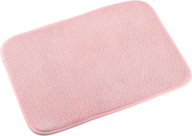 Unique Bargains 2pcs Dish Drying Mat Ultra Absorbent Microfiber Dish Drainer  Pad-Pink