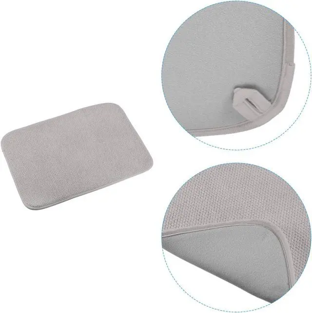 Alt view image 3 of 5 - Microfiber Dish Drying Mat, 15.75" x 11.82" Dishes Drainer Mats Kitchen Counter Mats Dish Drying Pad for Countertop, Fast Drying-Grey