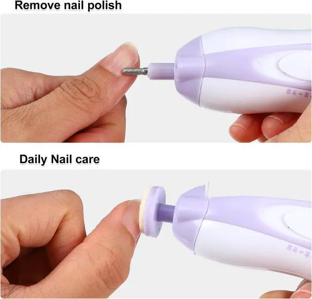 Alt view image 3 of 7 - Electric Nail File Set, Nail Drill Machine, Pedicure Set, Nails Care Kits, Portable Hand Foot Nail Care Trimmer, Plastic, Purple