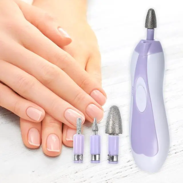 Alt view image 5 of 7 - Electric Nail File Set, Nail Drill Machine, Pedicure Set, Nails Care Kits, Portable Hand Foot Nail Care Trimmer, Plastic, Purple