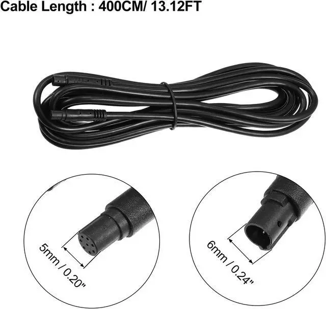 Alt view image 4 of 6 - 2 Pcs 8 Pin 13.12ft 400cm Backup Camera Extension Cable Dash Camera Cord Wires Car Rear View Camera