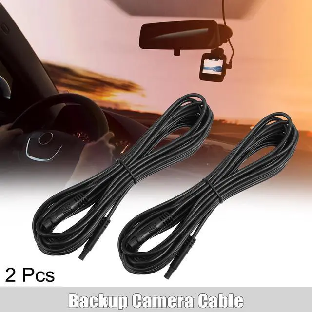 Main image of 2 Pcs 4 Pin 19.69ft 600cm Backup Camera Extension Cable Dash Camera Cord Wires Car Rear View Camera