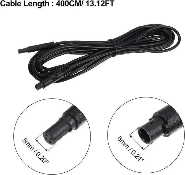 Alt view image 4 of 6 - 2 Pcs 4 Pin 13.12ft 400cm Backup Camera Extension Cable Dash Camera Cord Wires Car Rear View Camera