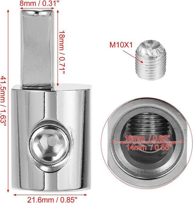 Alt view image 3 of 6 - 2pcs Car Audio Metal 1/0 Gauge to 4 Gauge Amp Gauge Terminals Silver Tone
