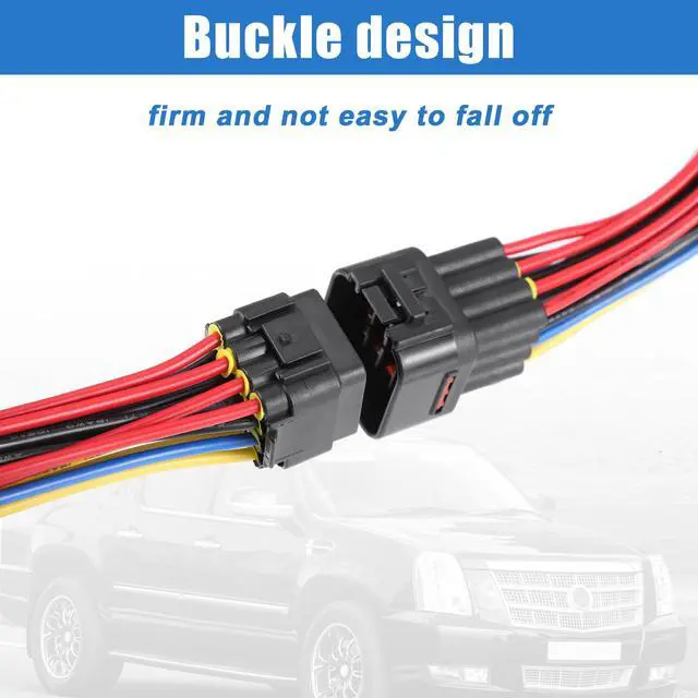 Alt view image 5 of 7 - 1 Set 15cm Car Male Female 16 Pin Plug Connector Pigtail Cable 16 Way Wiring Harness