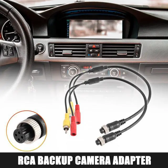 Main image of 2pcs Car Camera Adapter 4 Pin to RCA Adapter M12 4-Pin Female to RCA AV Male DC Female Connector Wire Monitor Video Adapter
