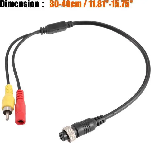 Alt view image 3 of 6 - 2pcs Car Camera Adapter 4 Pin to RCA Adapter M12 4-Pin Female to RCA AV Male DC Female Connector Wire Monitor Video Adapter