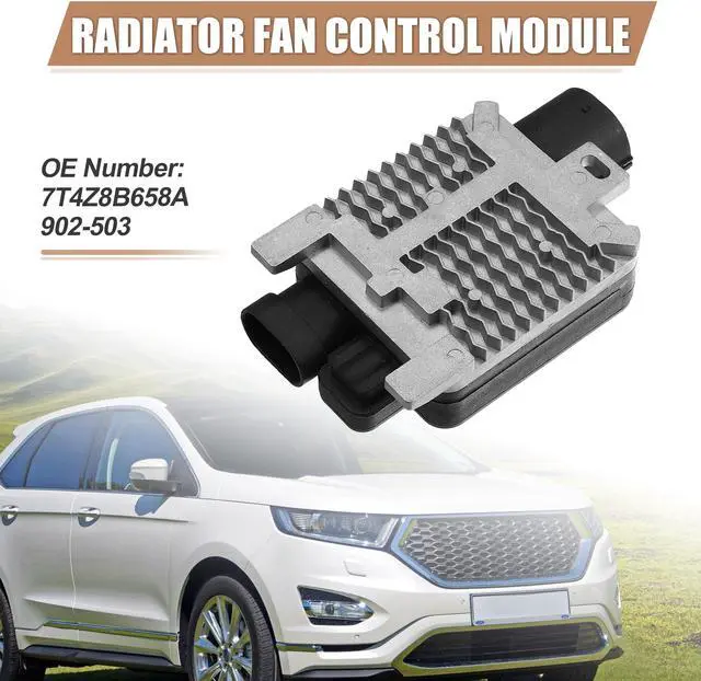 Alt view image 2 of 7 - Engine Cooling Fan Controller for Ford Edge 2007-2014 for Lincoln MKX 2007-2015 Cooling Fan Control Module Replaces 7T4Z-8B658-A 7T4Z8B658A
