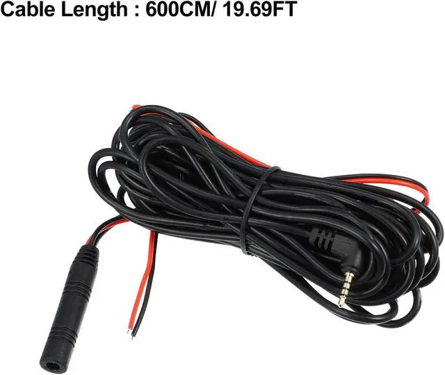 Alt view image 4 of 6 - 4 Pin 19.69ft 6m Car Backup Camera Extension Cable with 2.5mm Male Plug Wire for Dash Camera Cord Wires Car Rear View Camera