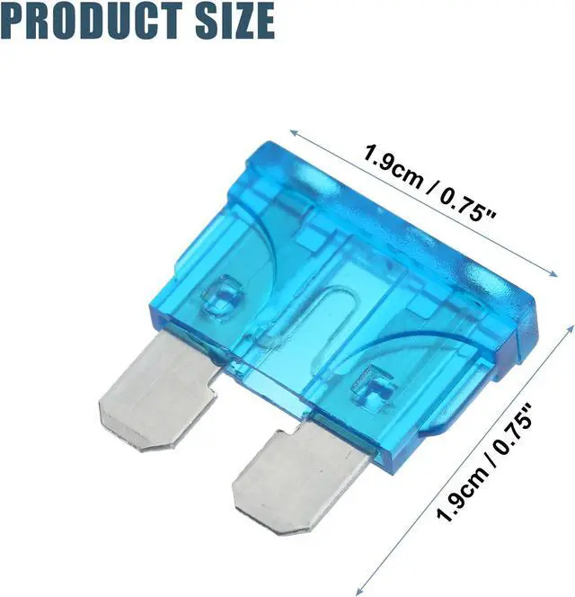 Alt view image 4 of 6 - 10pcs Blade Style Fuses 15A Blade Style Fuses Replacement for Automotive Car Boat Truck SUV RV Motorcycle Blue