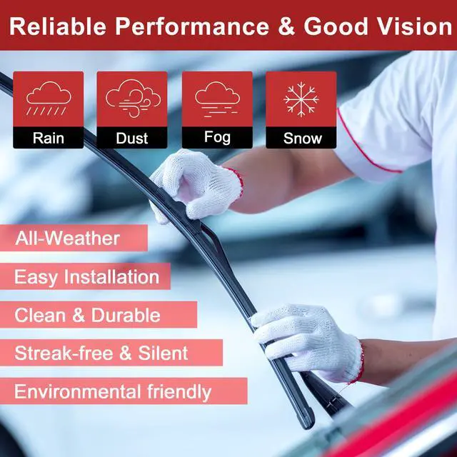 Alt view image 2 of 6 - 24" 19" 10" Front Rear Windshield Wiper Blade Set Fit for Infiniti QX56 with J / U Hook - Pack of 3 Black