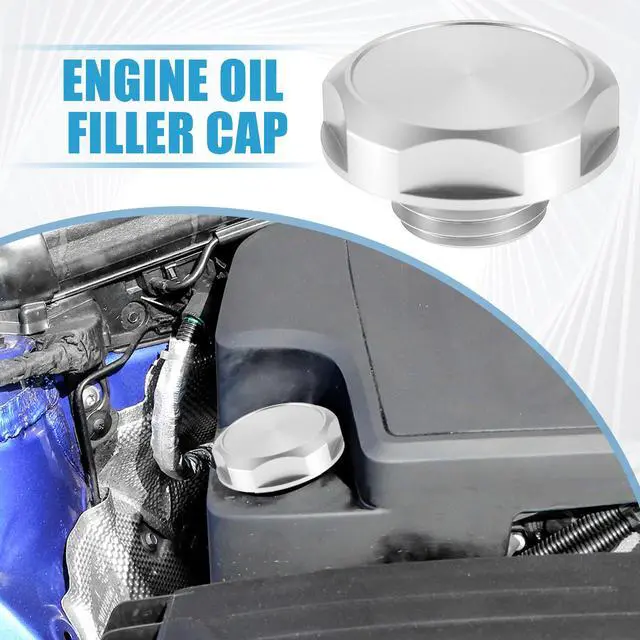 Alt view image 2 of 7 - Car Oil Filler Cap Engine Modified Tank Cover for Nissan Most Models Aluminum Alloy Silver Tone