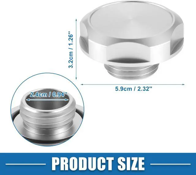 Alt view image 5 of 7 - Car Oil Filler Cap Engine Modified Tank Cover for Nissan Most Models Aluminum Alloy Silver Tone