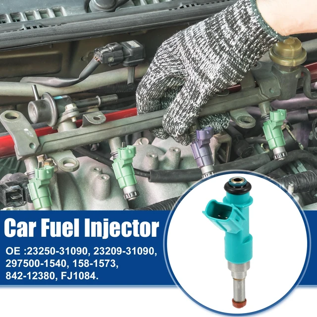 Alt view image 2 of 7 - Car Fuel Injector Nozzle Replacement for Toyota Avalon 3.5L - Pack of 6 Silver Tone