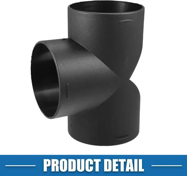 Alt view image 5 of 7 - T Piece Duct Air Ducting Connector Straight Air Heater Duct Joiner Connector Pipe 2.36'' 60mm OD Black