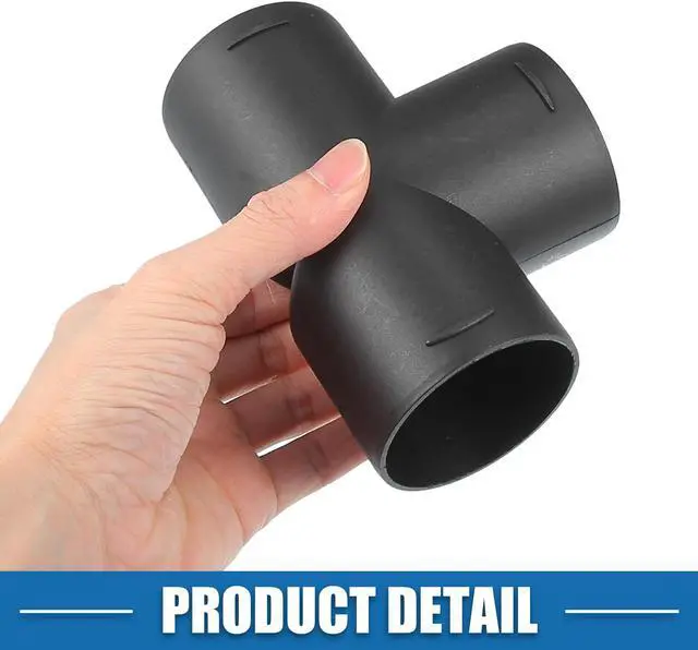 Alt view image 7 of 7 - T Piece Duct Air Ducting Connector Straight Air Heater Duct Joiner Connector Pipe 2.36'' 60mm OD Black