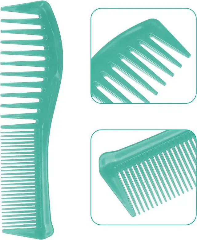 Alt view image 3 of 7 - 2 Pcs Hair Comb Wide Tooth, Anti Static, for Thick, Curly Hair, Hair Care, Detangling Comb, for Wet and Dry, Green