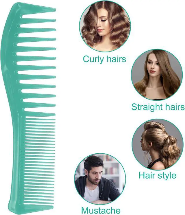 Alt view image 7 of 7 - 2 Pcs Hair Comb Wide Tooth, Anti Static, for Thick, Curly Hair, Hair Care, Detangling Comb, for Wet and Dry, Green