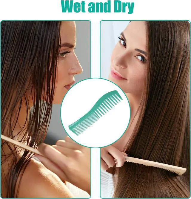 Alt view image 5 of 7 - 2 Pcs Hair Comb Wide Tooth, Anti Static, for Thick, Curly Hair, Hair Care, Detangling Comb, for Wet and Dry, Green
