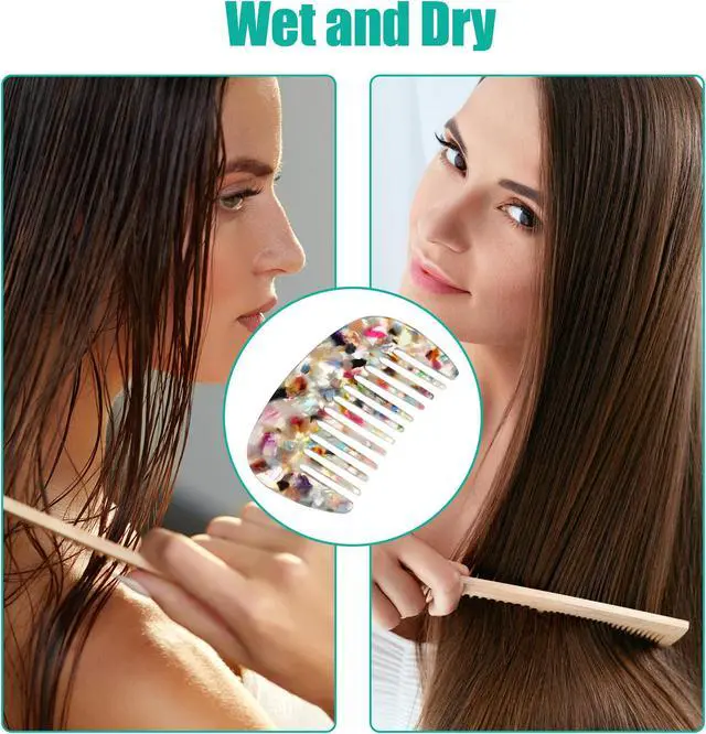 Alt view image 5 of 7 - Hair Comb Wide Tooth, Anti-Static Pocket Size Comb for Thick, Curly Hair, Hair Care, Detangling Comb, for Wet and Dry, Multicolor