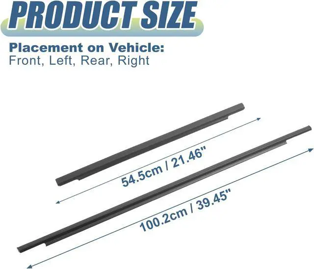 Alt view image 3 of 6 - 4pcs Window Weatherstrip Door Seal Belt 68161-35073 68162-35073 68163-35041 68164-35041 for Toyota FJ Cruiser A/T 2007 2008 2014