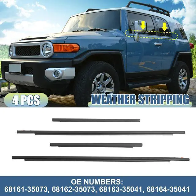 Main image of 4pcs Window Weatherstrip Door Seal Belt 68161-35073 68162-35073 68163-35041 68164-35041 for Toyota FJ Cruiser A/T 2007 2008 2014