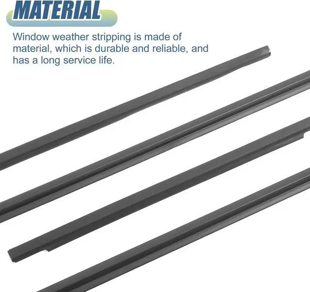 Alt view image 5 of 6 - 4pcs Window Weatherstrip Door Seal Belt 68161-35073 68162-35073 68163-35041 68164-35041 for Toyota FJ Cruiser A/T 2007 2008 2014