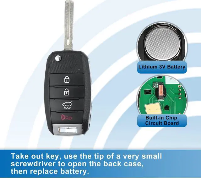 Alt view image 4 of 7 - Car Keyless Entry Remote Control Key Fob OSLOKA-875T for Kia Soul 2014-2019