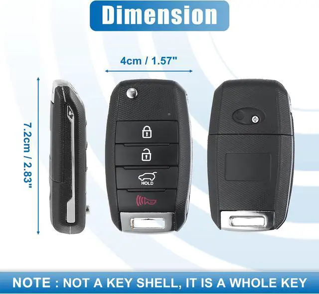 Alt view image 5 of 7 - Car Keyless Entry Remote Control Key Fob OSLOKA-875T for Kia Soul 2014-2019