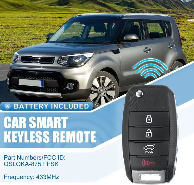 Alt view image 2 of 7 - Car Keyless Entry Remote Control Key Fob OSLOKA-875T for Kia Soul 2014-2019