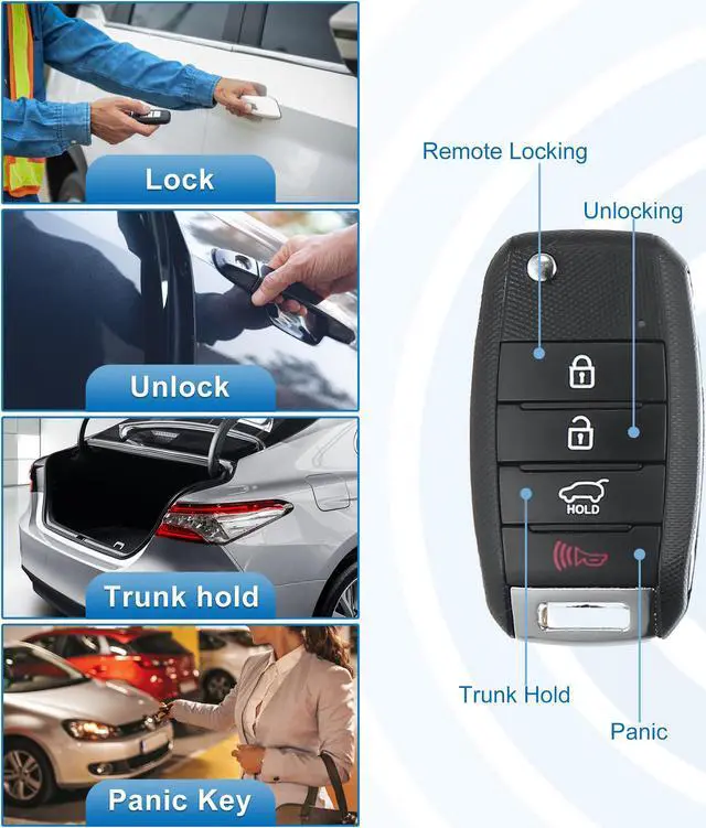 Alt view image 3 of 7 - Car Keyless Entry Remote Control Key Fob OSLOKA-875T for Kia Soul 2014-2019