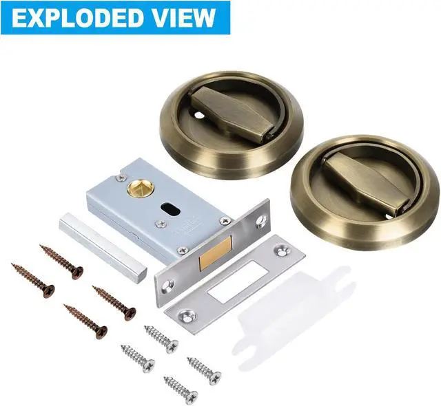 Alt view image 4 of 7 - 4.9mm Round Recessed Pull Handle Knob, 2 Pack Recessed Pulls Hidden Concealed Handle Knob with Screws for Sliding Door Closet, Bronze