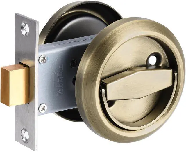 Main image of 4.8mm Round Recessed Pull Handle Knob, Recessed Pulls Hidden Concealed Handle Knob with Screws for Sliding Door Drawer, Bronze