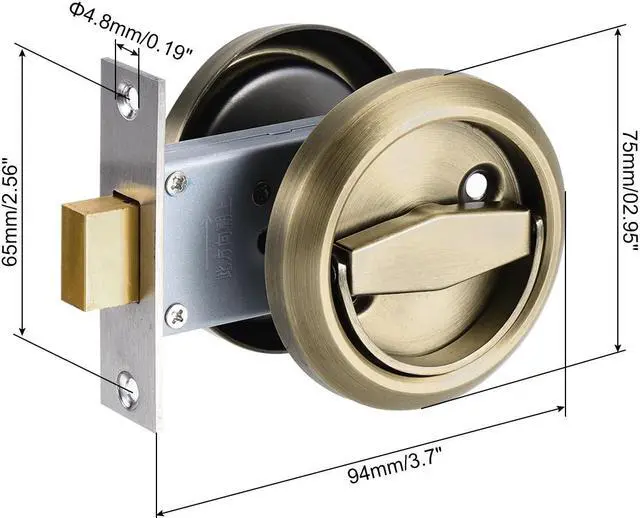Alt view image 2 of 7 - 4.8mm Round Recessed Pull Handle Knob, Recessed Pulls Hidden Concealed Handle Knob with Screws for Sliding Door Drawer, Bronze