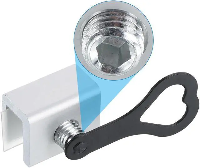 Alt view image 4 of 5 - Window Locks, 2 Sets Sliding Security Stopper with Key Aluminum Alloy 3/8" Adjustable Clamp for Vertical & Horizontal Slide Door, Silver