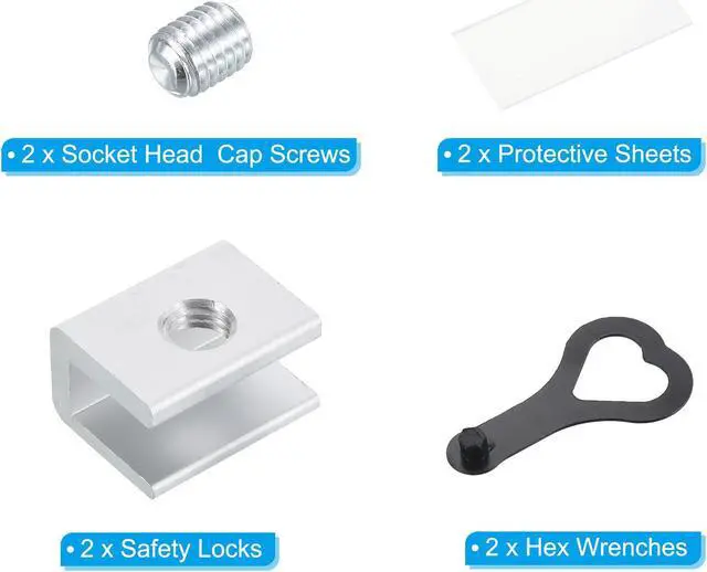 Alt view image 3 of 5 - Window Locks, 2 Sets Sliding Security Stopper with Key Aluminum Alloy 3/8" Adjustable Clamp for Vertical & Horizontal Slide Door, Silver