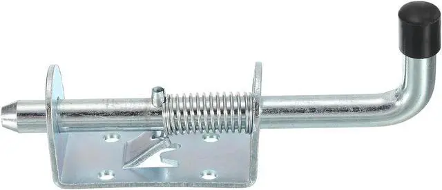 Alt view image 5 of 7 - Spring Loaded Latch Pin 5.71", 3 Pack Iron Security Latch Sliding Barrel Bolt Latch Lock for Gate Door Shed Window
