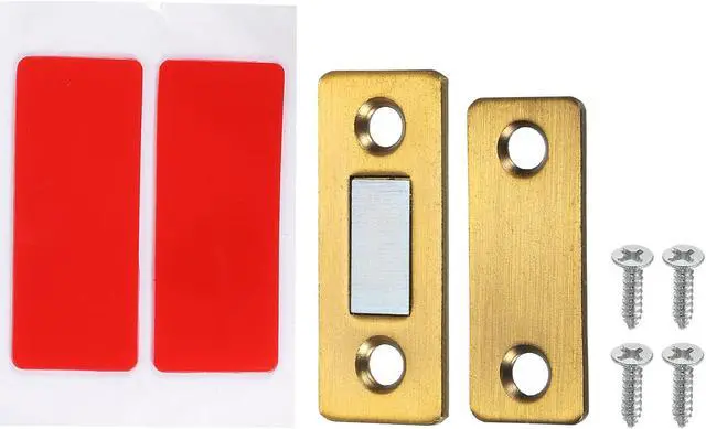 Main image of Cabinet Magnetic Catch, 4 Pack Ultra Thin Cabinet Door Catch Adhesive Steel Cabinet Door Magnets for Kitchen Closet Door, Brass