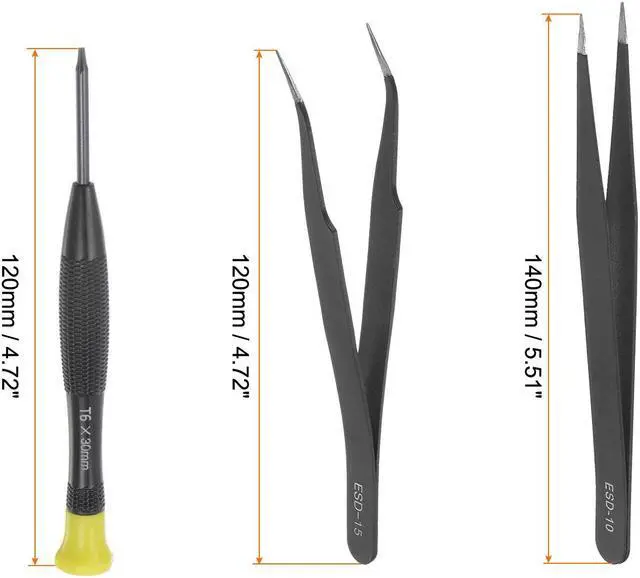 Alt view image 2 of 7 - 18pcs Precision Screwdriver Set Magnetic Slotted Phillips Torx Screw Drivers Tweezers for Repairing Phone Watch Eyeglasses Electronics