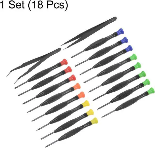 Alt view image 3 of 7 - 18pcs Precision Screwdriver Set Magnetic Slotted Phillips Torx Screw Drivers Tweezers for Repairing Phone Watch Eyeglasses Electronics