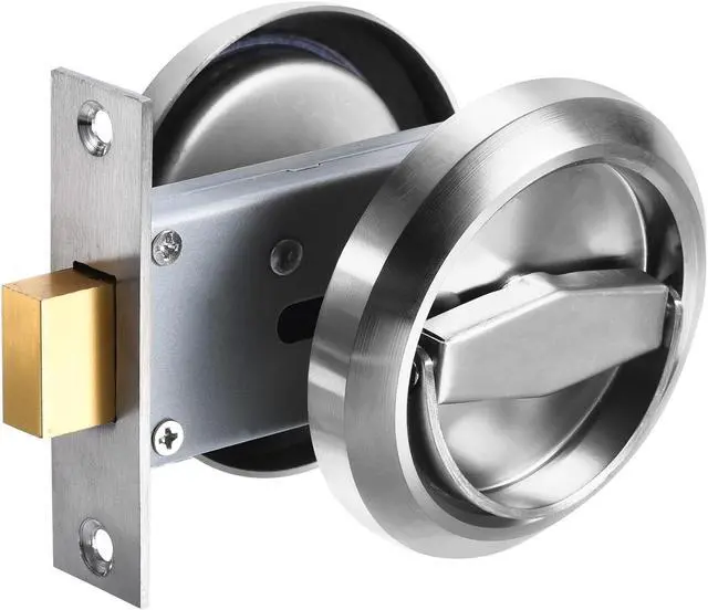 Main image of 4.8mm Round Recessed Pull Handle Knob, Recessed Pulls Hidden Concealed Handle Knob with Screws for Sliding Door Closet, Silver Tone